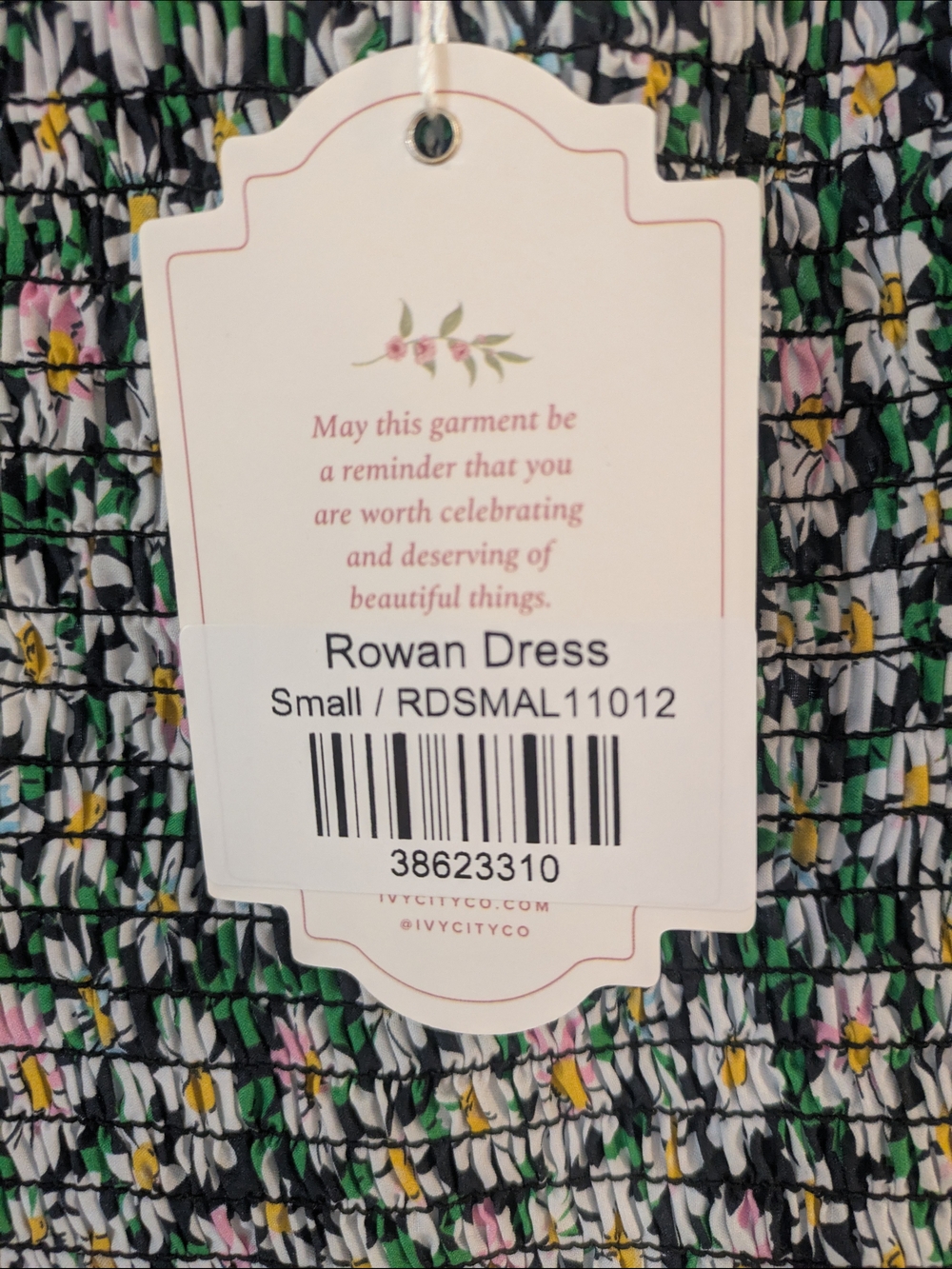 Ivy City Co Green Daisy Print Puff-Sleeve Tiered Dress - Picture 4 of 4